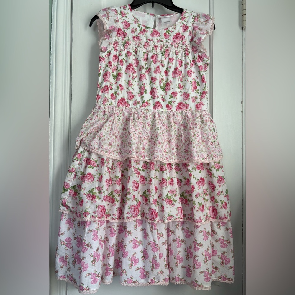 American Girl LoveShack Tired Ruffle Lace Trim Cottagecore Party Dress Sz: 12 - Picture 2 of 9